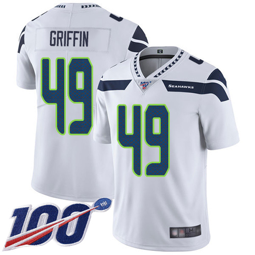 Seattle Seahawks Limited White Men Shaquem Griffin Road Jersey NFL Football #49 100th Season Vapor Untouchable->seattle seahawks->NFL Jersey